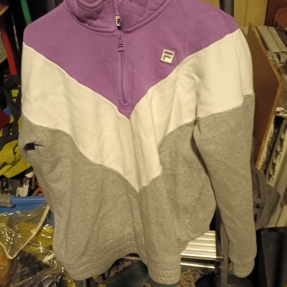 Fila Purple and Gray Colorblock Sweatshirt - Picture 1 of 2